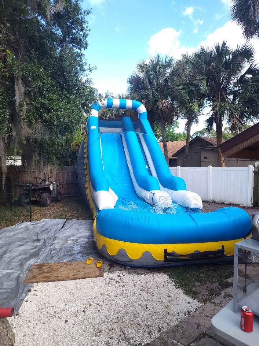 20ft skyline waterslide with pool